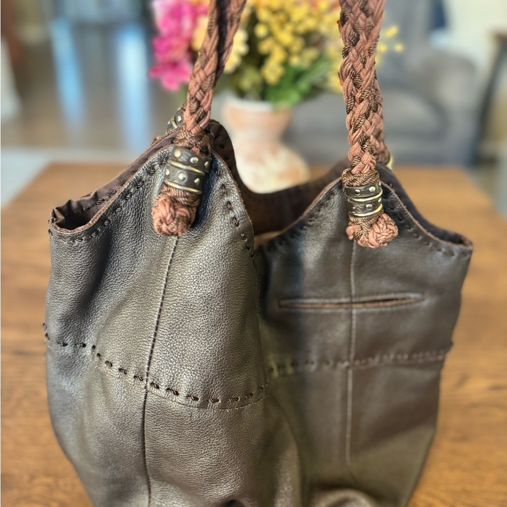 The Sak brown leather hobo bag.